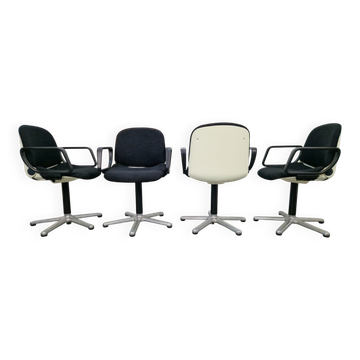 Chaises Vintage Space Age Office 232 par Wilhelm Ritz pour Wilkhahn, années 1970, ensemble de 4