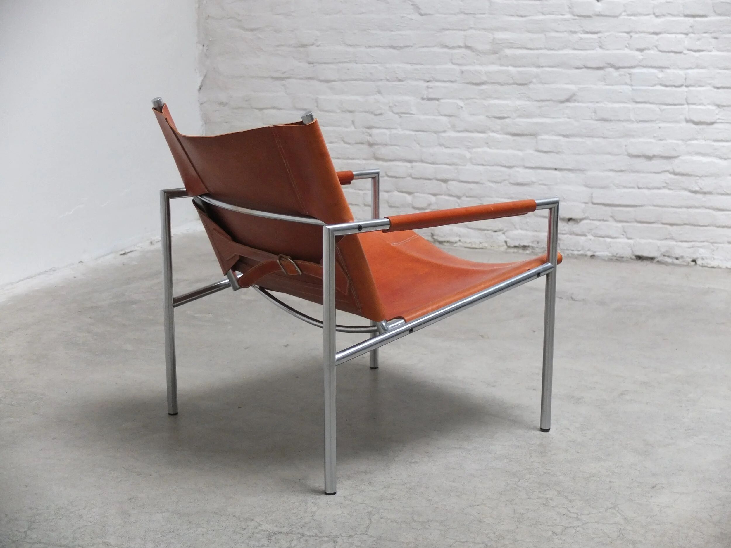 Cognac leather 'SZ02' lounge chair by Martin Visser for 't Spectrum, 1960