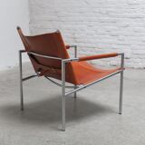 Cognac leather 'SZ02' lounge chair by Martin Visser for 't Spectrum, 1960