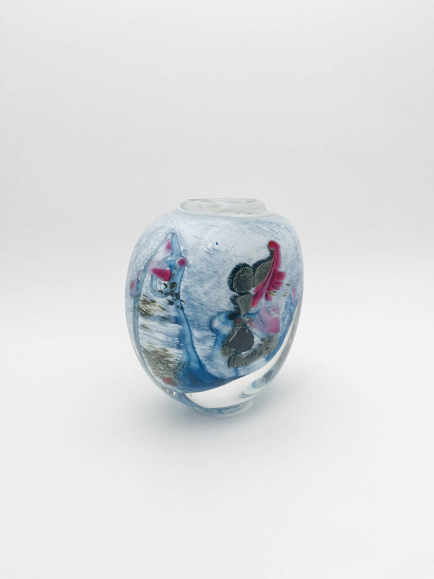 Vase Robert Pierini Studio Glass 1987 - 2.7kg - Signed - Drouot
