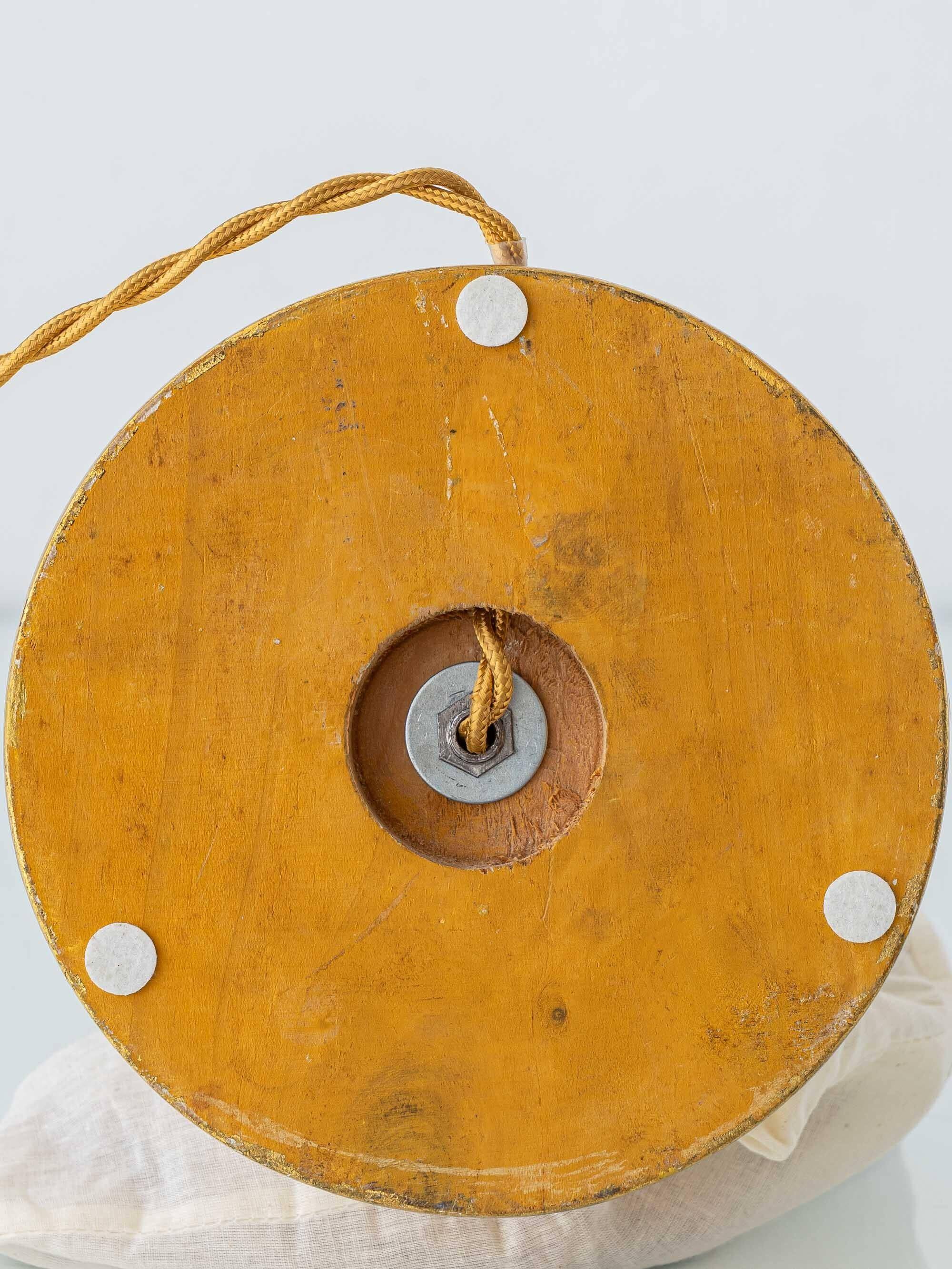 Lampe de table en céramique jaune espagnole, années 1960, abat-jour Liberty London rétro neuf