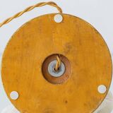 Lampe de table en céramique jaune espagnole, années 1960, abat-jour Liberty London rétro neuf