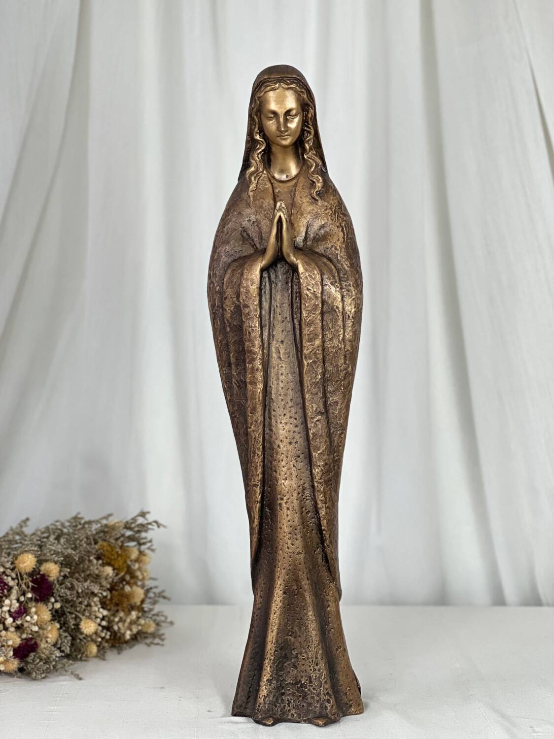 Virgin Mary bronze statue 75 cm