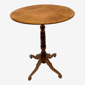 Antique pedestal  side/coffee table, oval birch top, 1930s, sweden