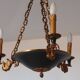 Lucien Gau French Empire Bronze Candlestick: Swan Arms, Green Tole
