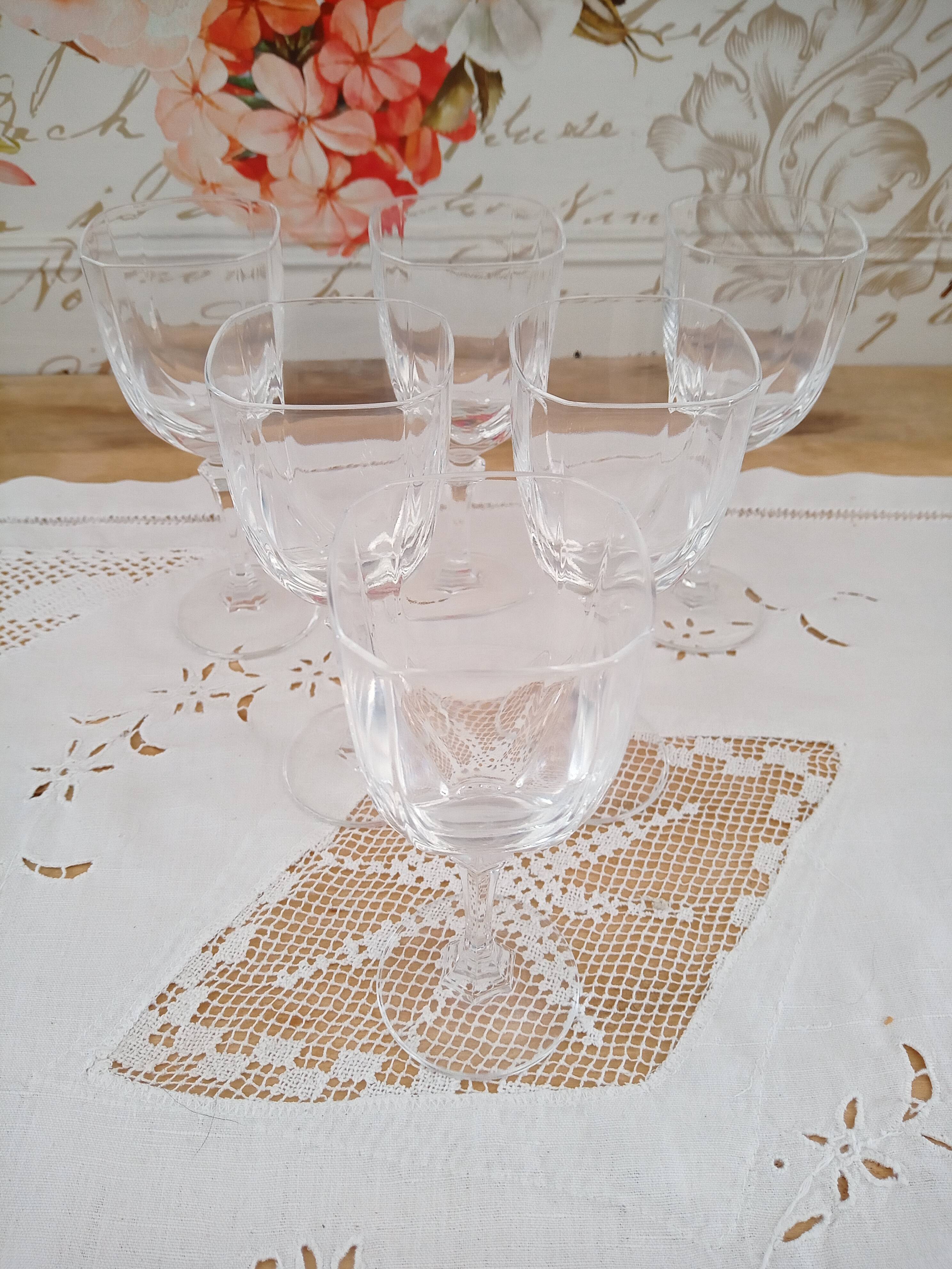 Set of 6 Art Deco style crystal liqueur glasses