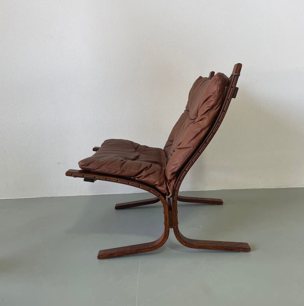 Vintage leather lounge chair Ingmar Relling