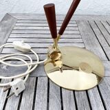 Poul Dinesen - Th. Valentines. Teak And Brass Table Lamp, Mid-20th Century