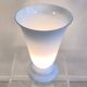 Magnificent large vintage lamp in opaline blue Bohemian glass — signed