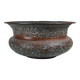 Cache-pot rond ottoman antique en cuivre gravé, vers 1850