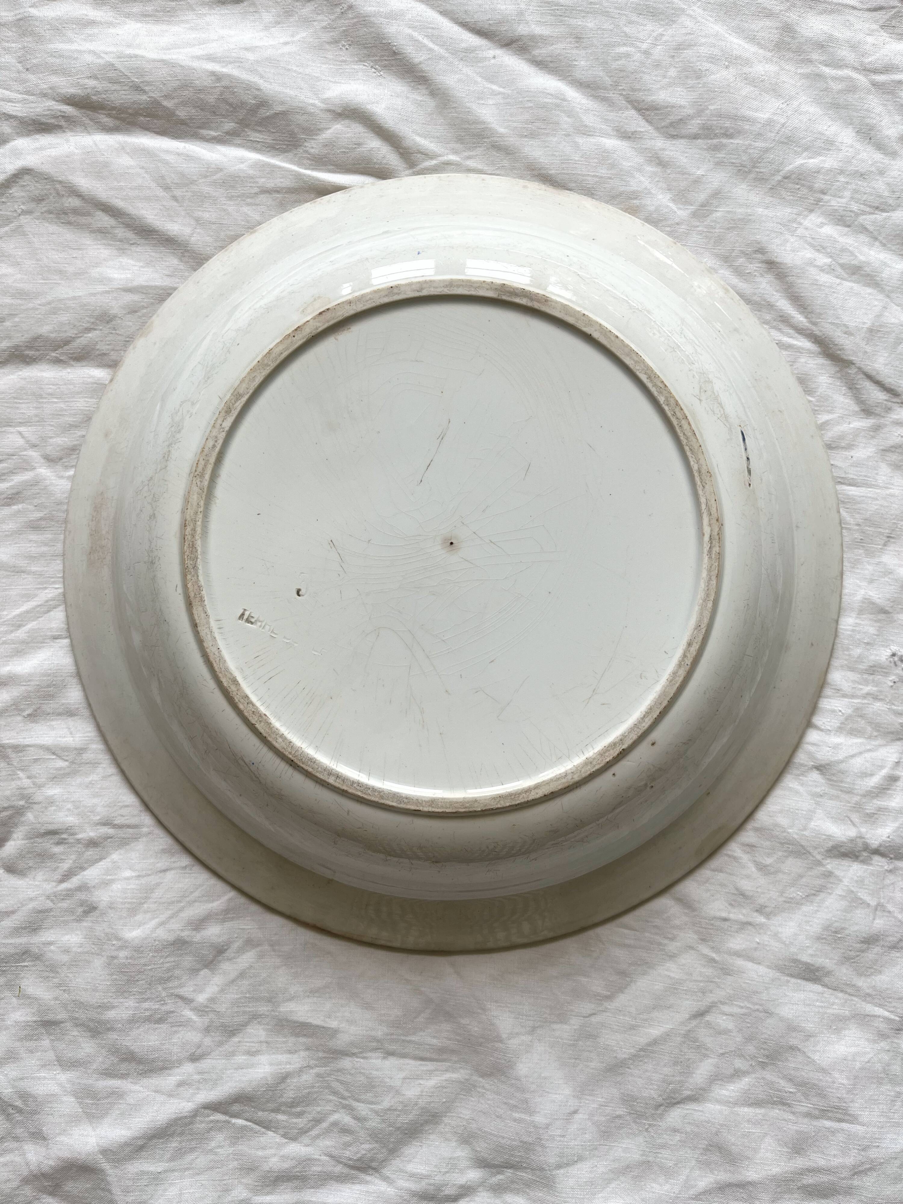 Deep earthenware dish "Campanule" Saint Amand et Hamage