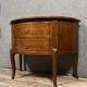 Louis XV / Louis XVI Transition style half-moon chest of drawers in marquetry mahogany