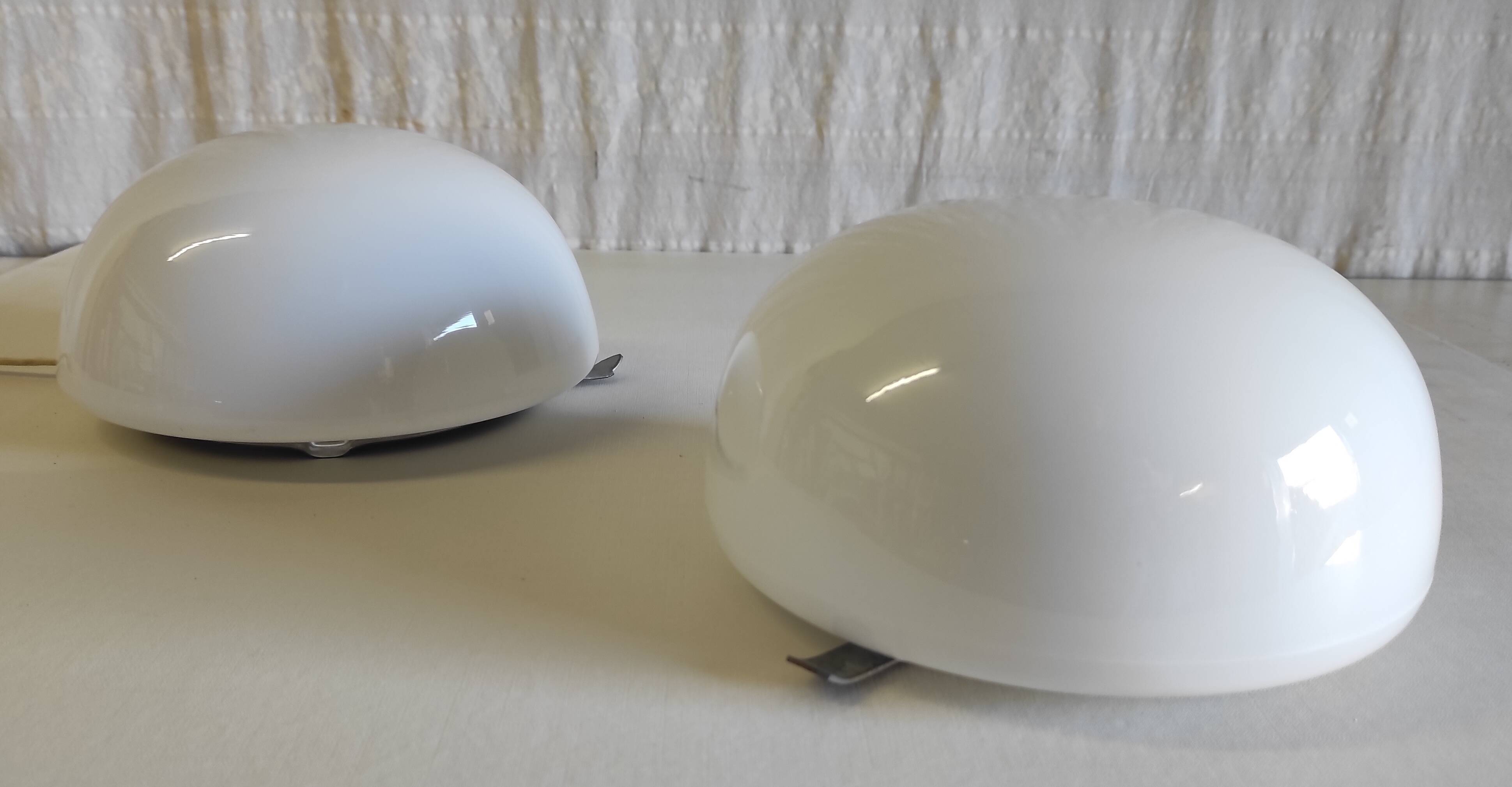 20 cm opaline globe ceiling or wall light - mid-20th century