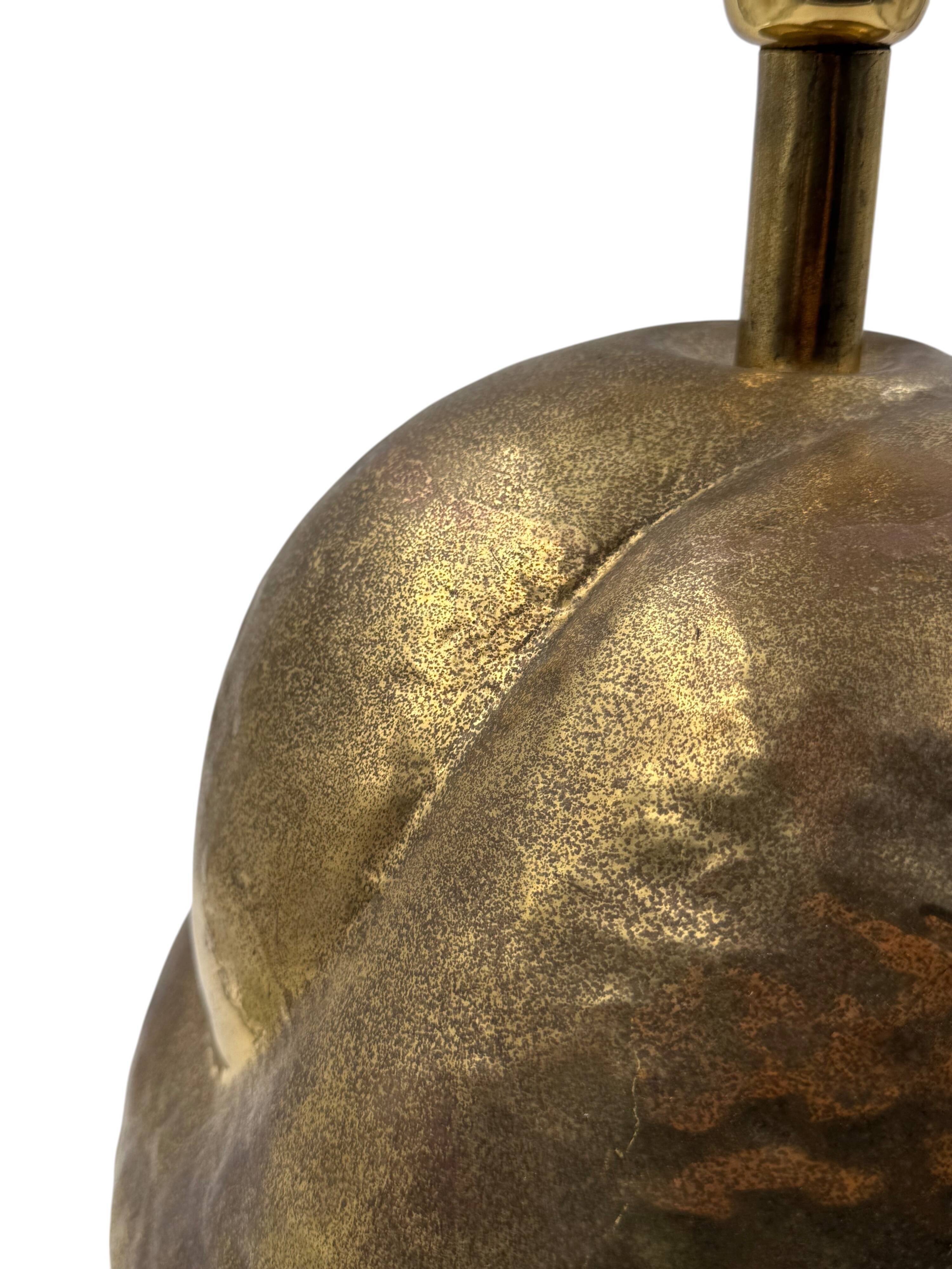 Organic modern brass table Lamp, Tommaso Barbi Italy 1970
