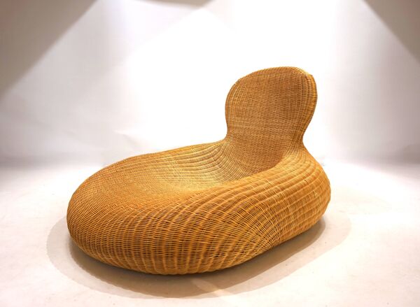 Fauteuil Storvik en rotin par Carl Öjerstam pour Ikea, 2001