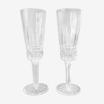 Baccarat crystal champagne flute duo