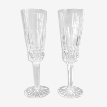 Duo de flûtes à champagne en cristal de Baccarat