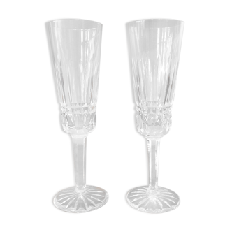 Baccarat crystal champagne flute duo