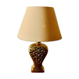 Lampe vintage en laiton massif ajouré