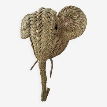 Trophy animal head made of palm leaves - Elephant