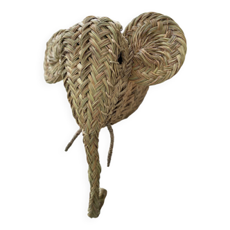 Trophy animal head made of palm leaves - Elephant