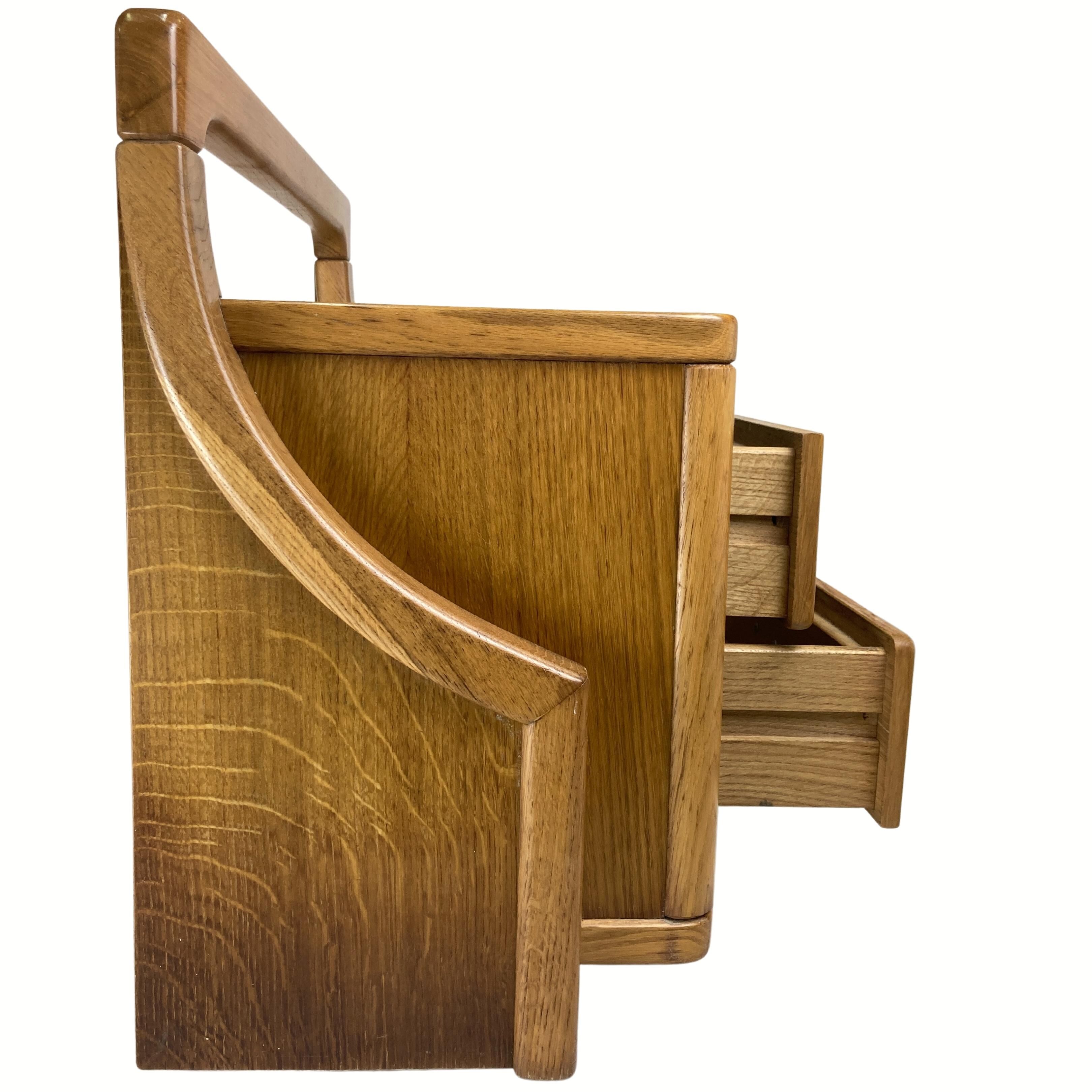 Danish scandinavian oak curved free form night stands or side tables, 1970s