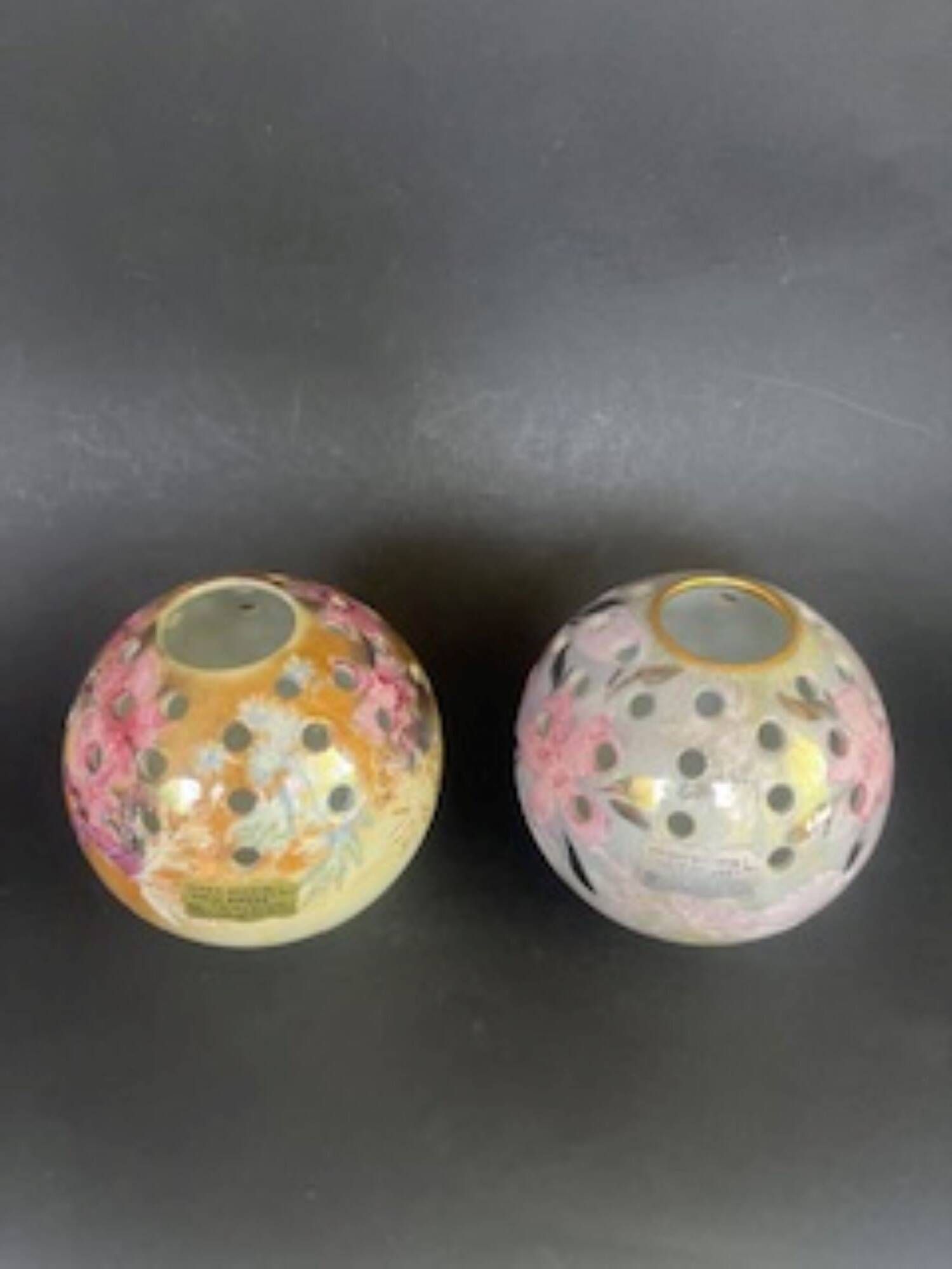 Two vintage Pic-fleur porcelain vases from Limoges, signed.