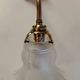 Swan neck wall lights in porcelain, brass and glass - mid 20th century.
