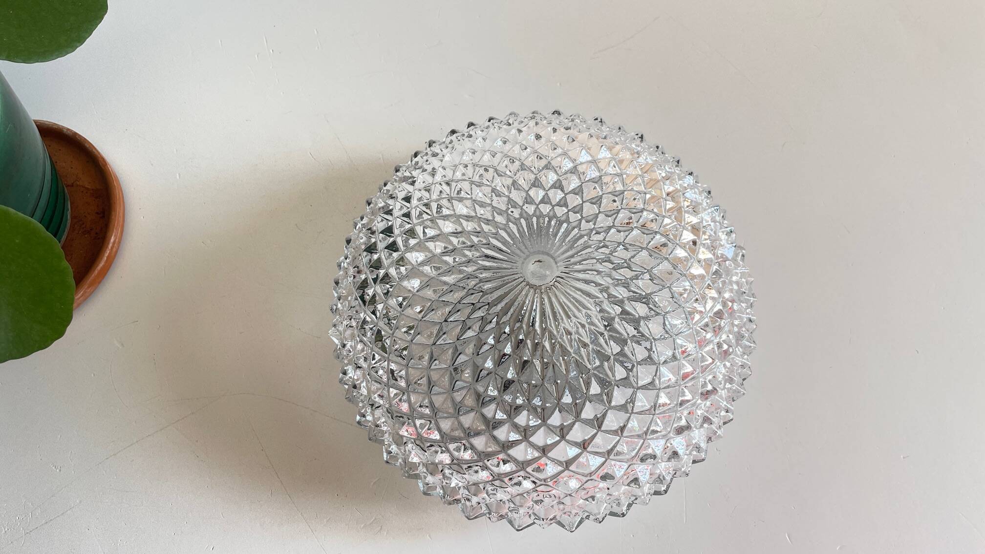 APPLIQUE Semi-Crystal Ceiling Light 1950s