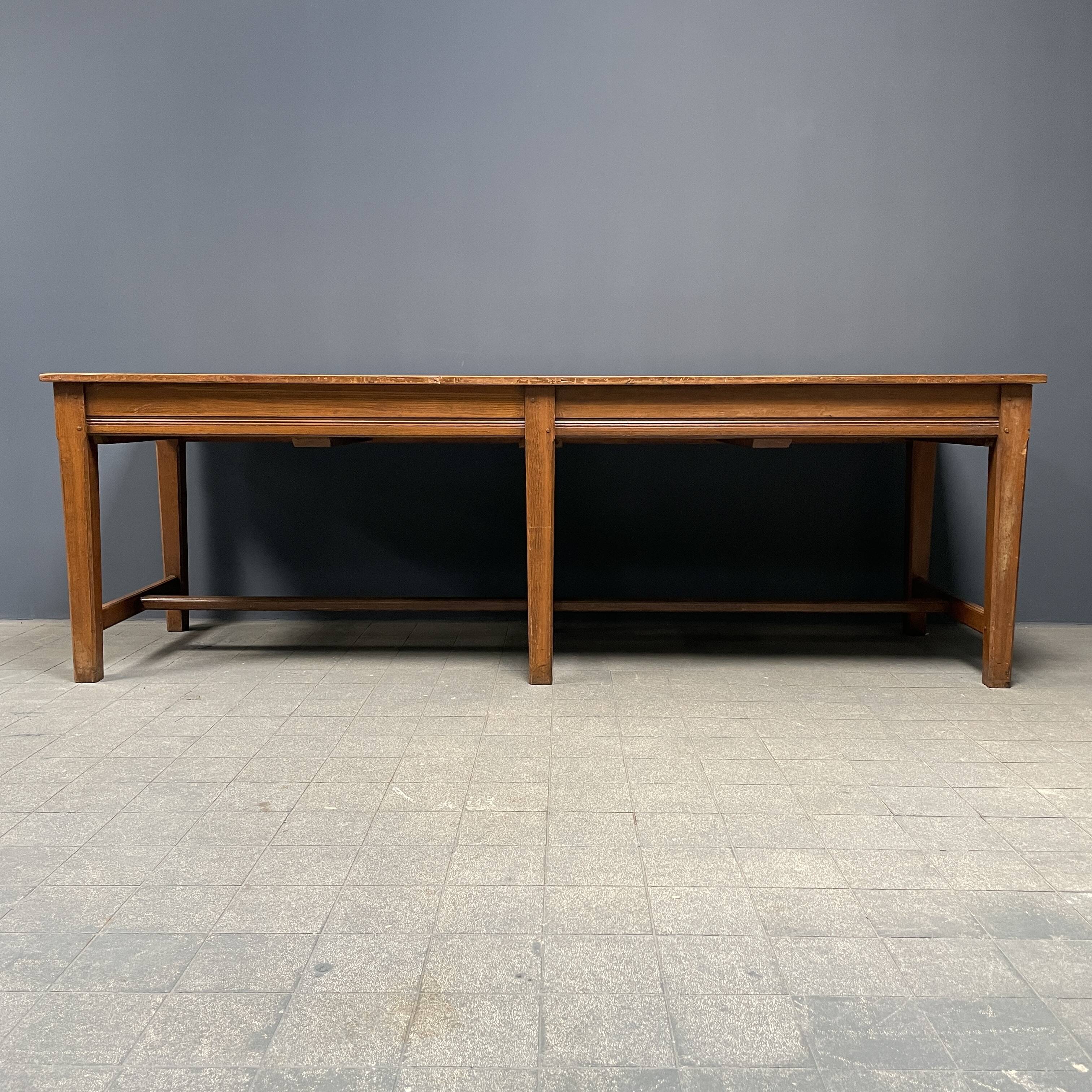Large antique drapery fabric table