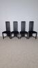 Set of four high "Slat back" chairs - Italian design 1980s