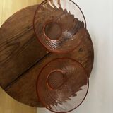 Vintage set of two Arcoroc Rosaline bowls
