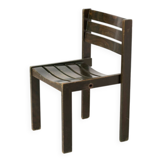 1 of 30 Wilkhahn stackable dining chair, green stained wood, Germany, 1970s