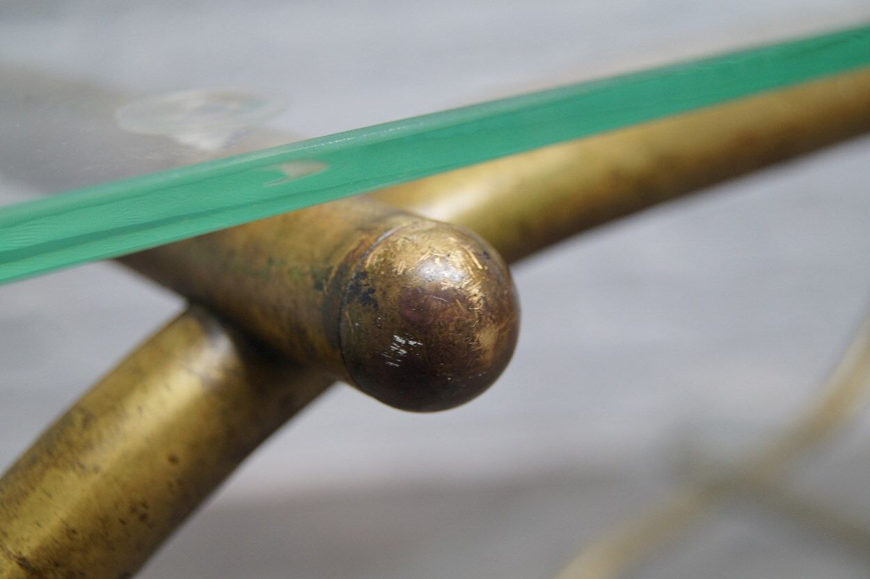 Bauhaus Tubular Brass Side Table, 1930s