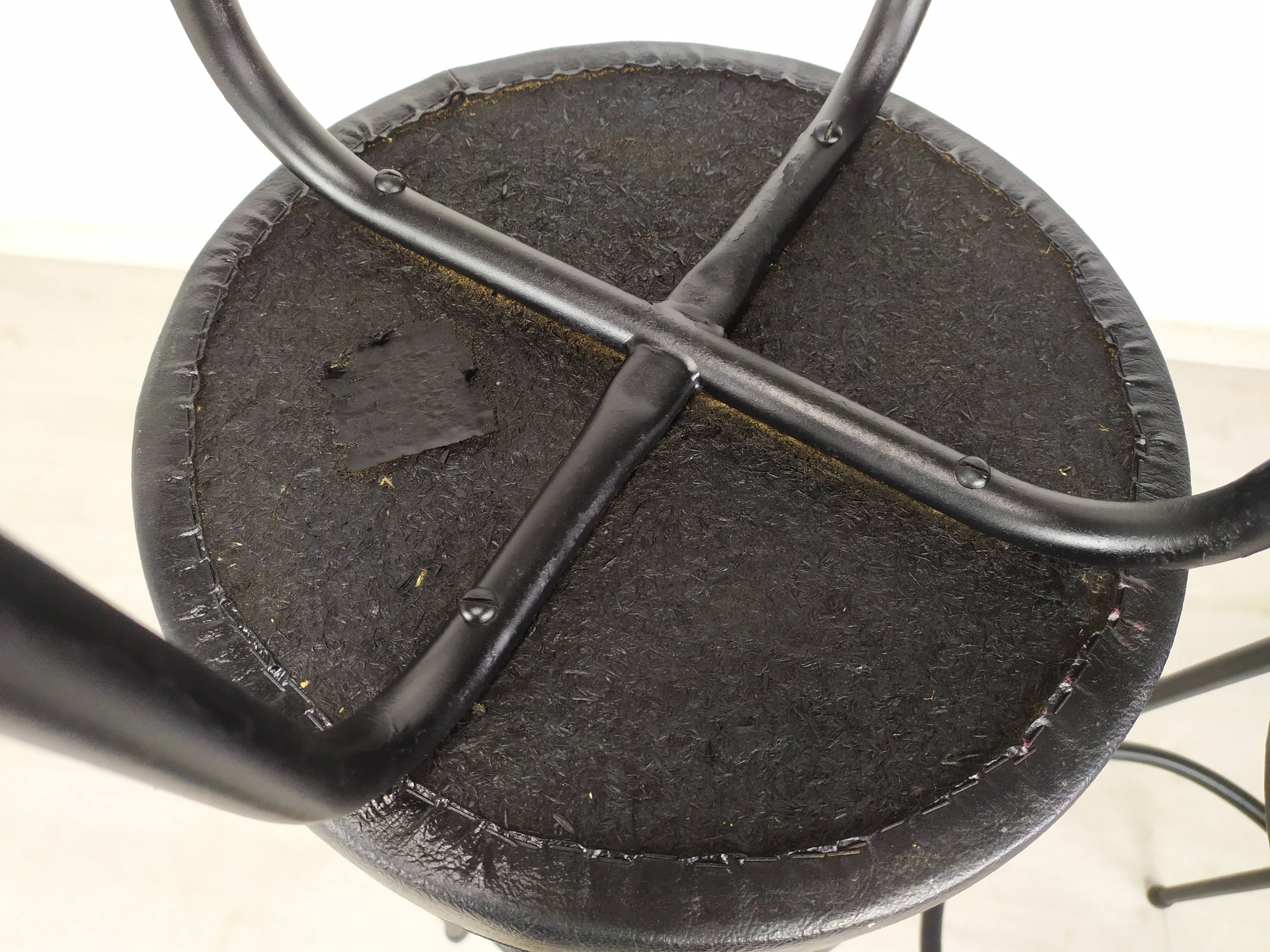 3 vintage black bar stools