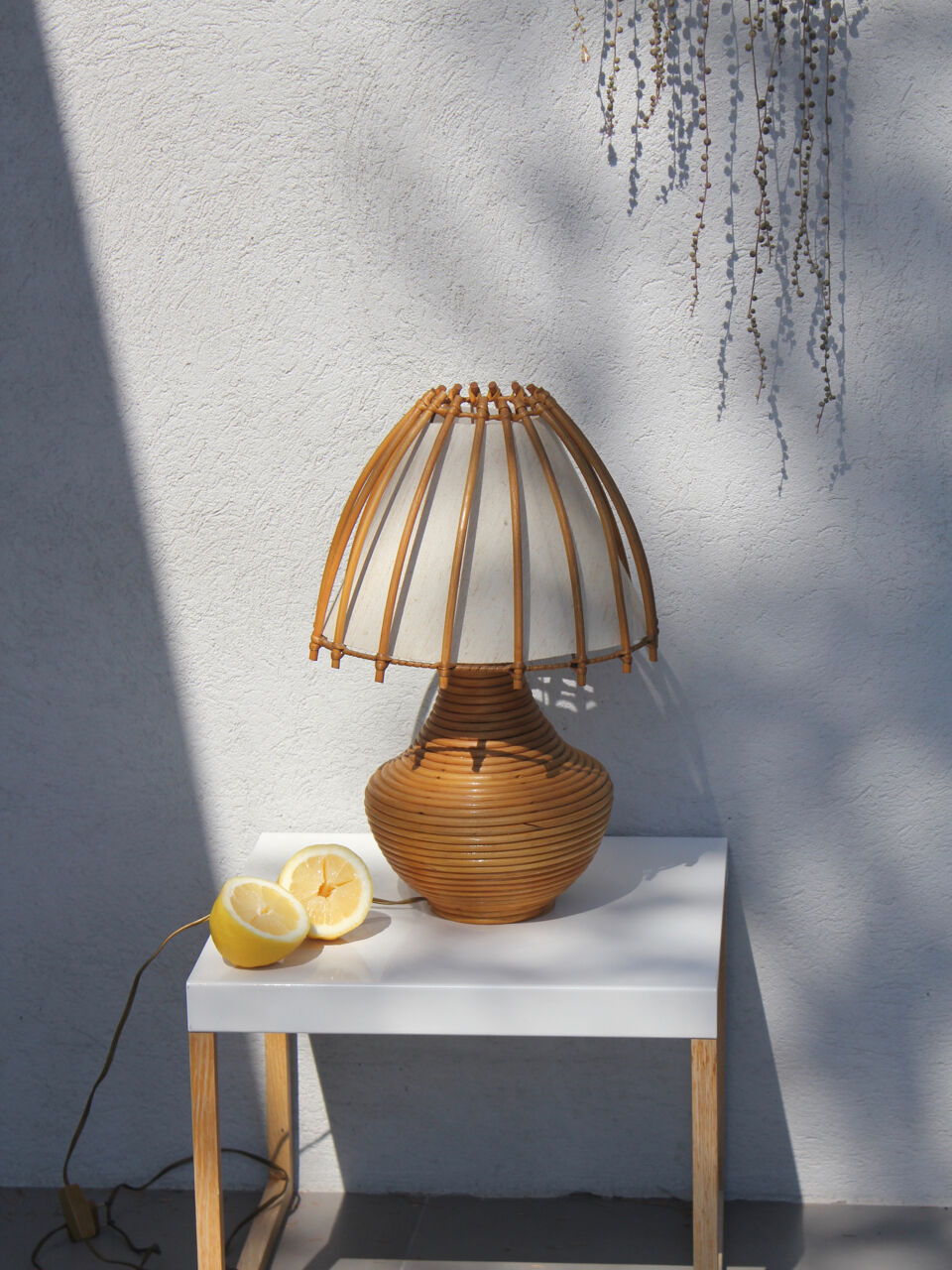 Vintage rattan lamp