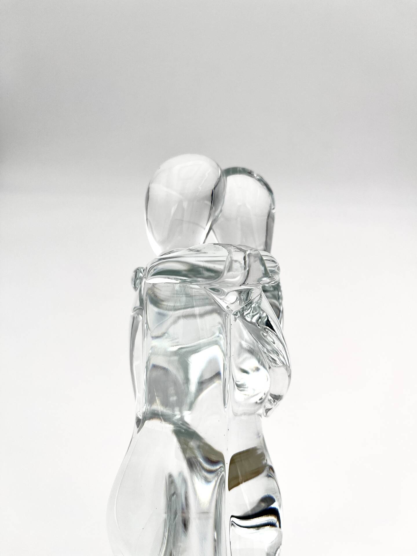 Sculpture Amoureux Verre Massif Murano 2000 Signée Mathis Zane