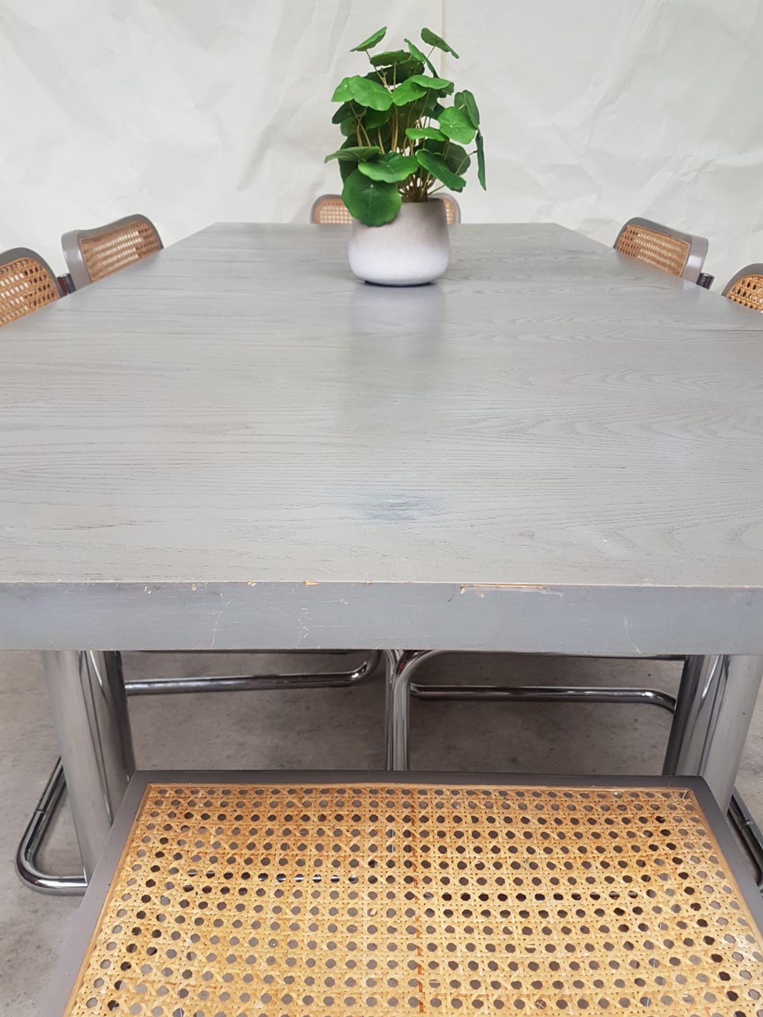 6 Vintage late mid century Marcel Breuer cesca  chairs & a dining table by habitat