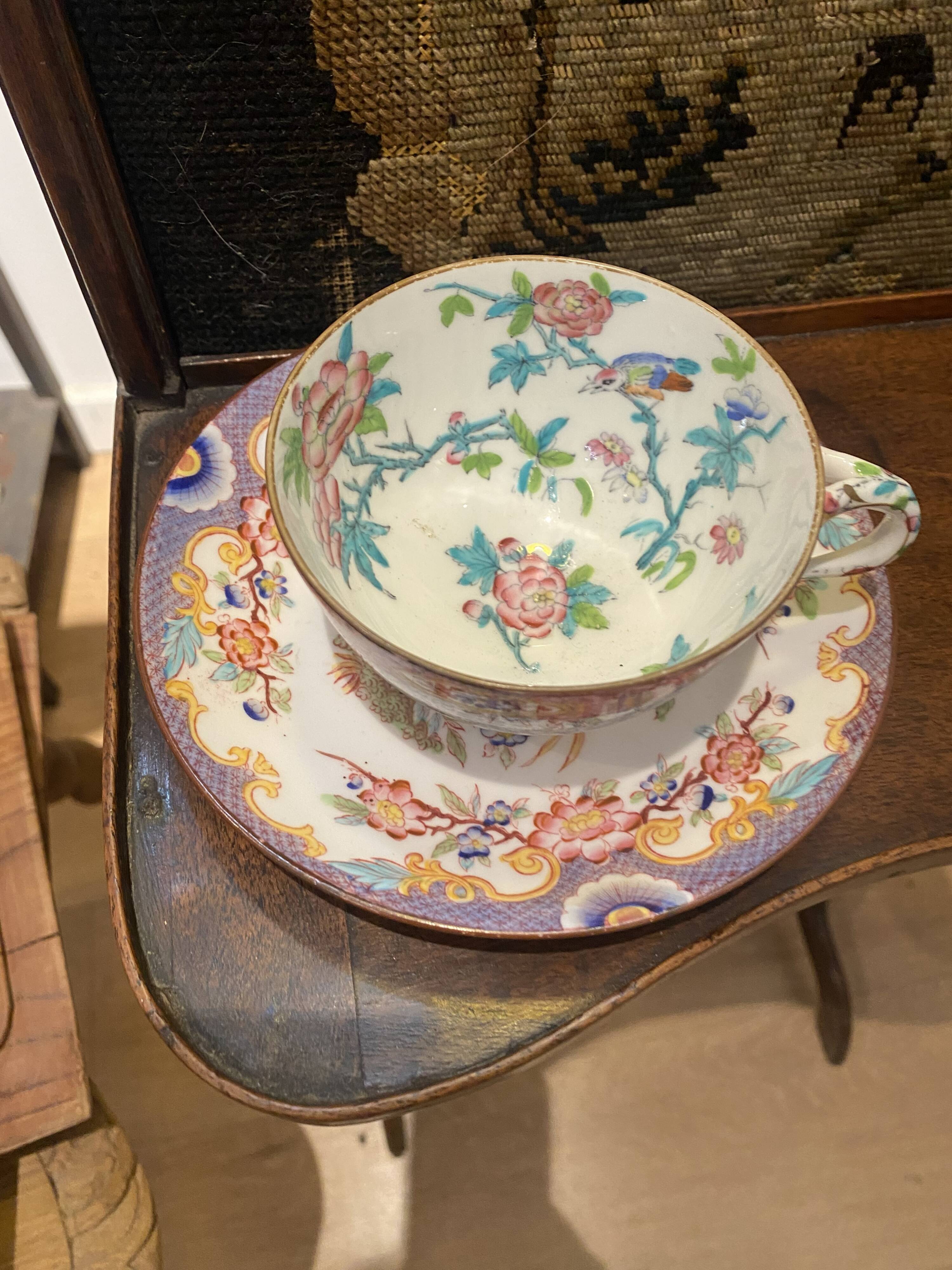 English porcelain cup and saucer, Minton
