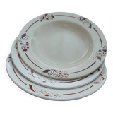 Set of three hbcm narcisse model soup plates