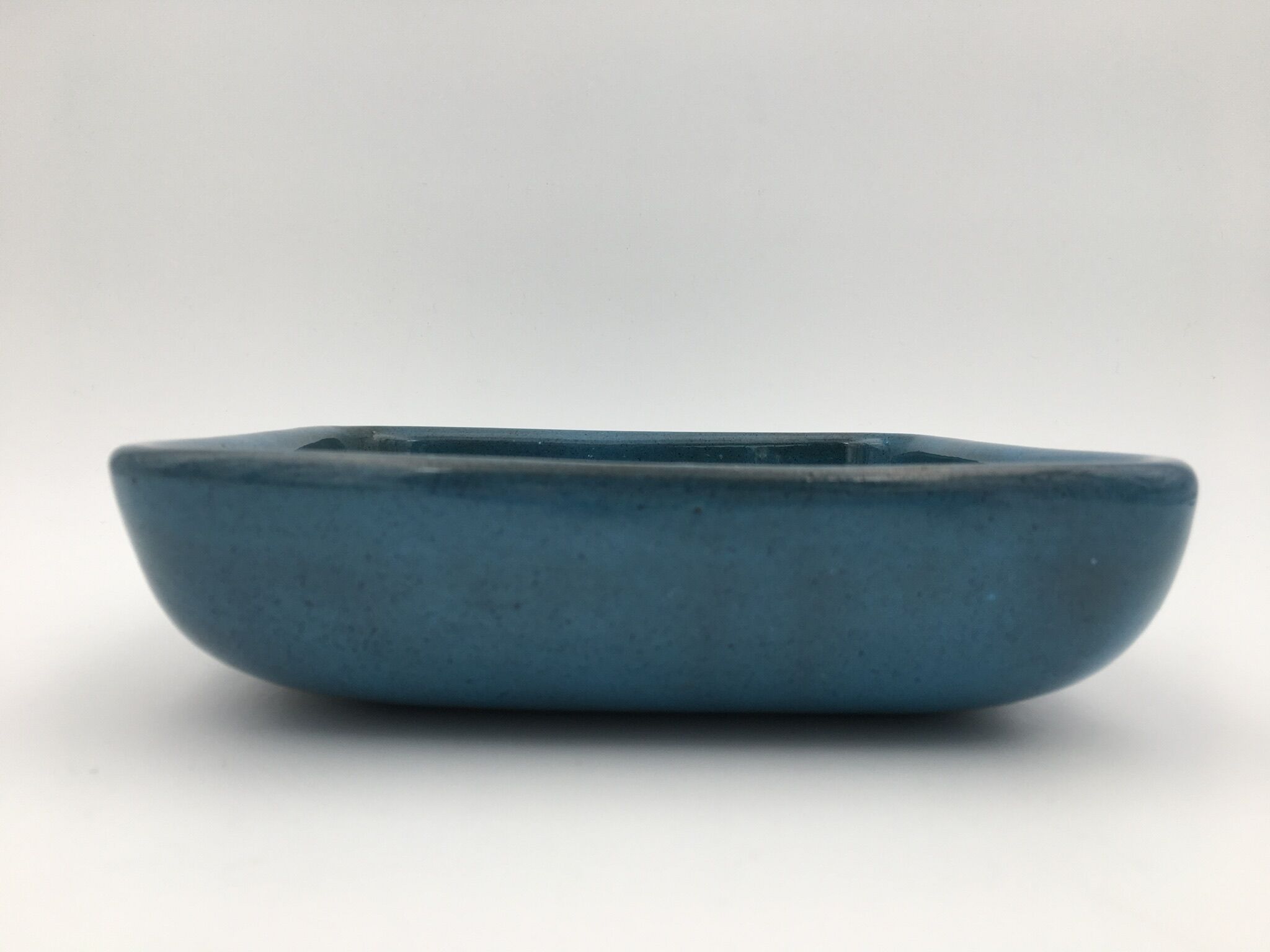 Hollow cup enamelled terracotta, turquoise, by Dawn Chatoney - 20th, 21st century
