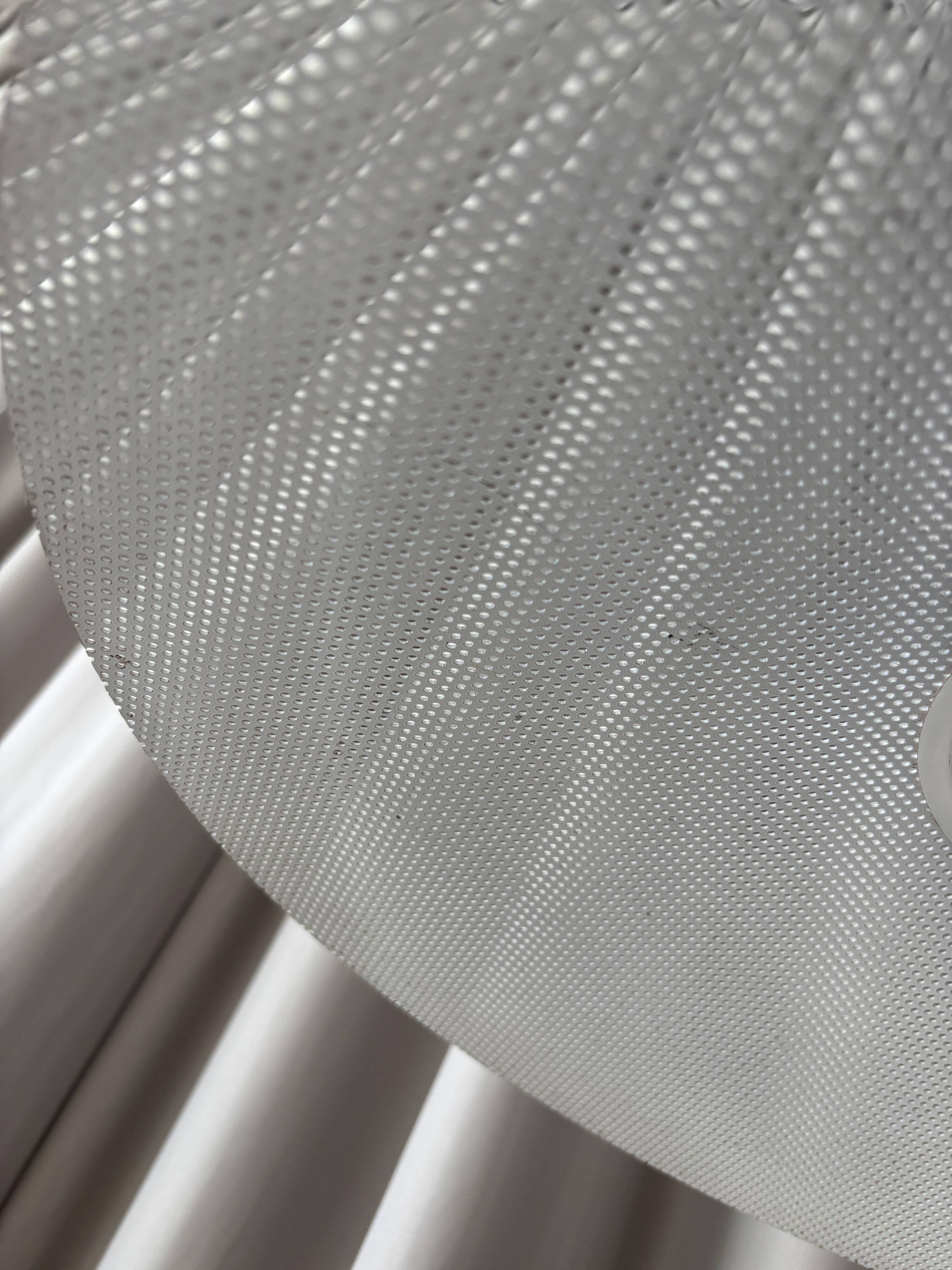Vintage IKEA LYRIK Pendant Lamp | Soft Pink Perforated Metal | 1984 Scandin