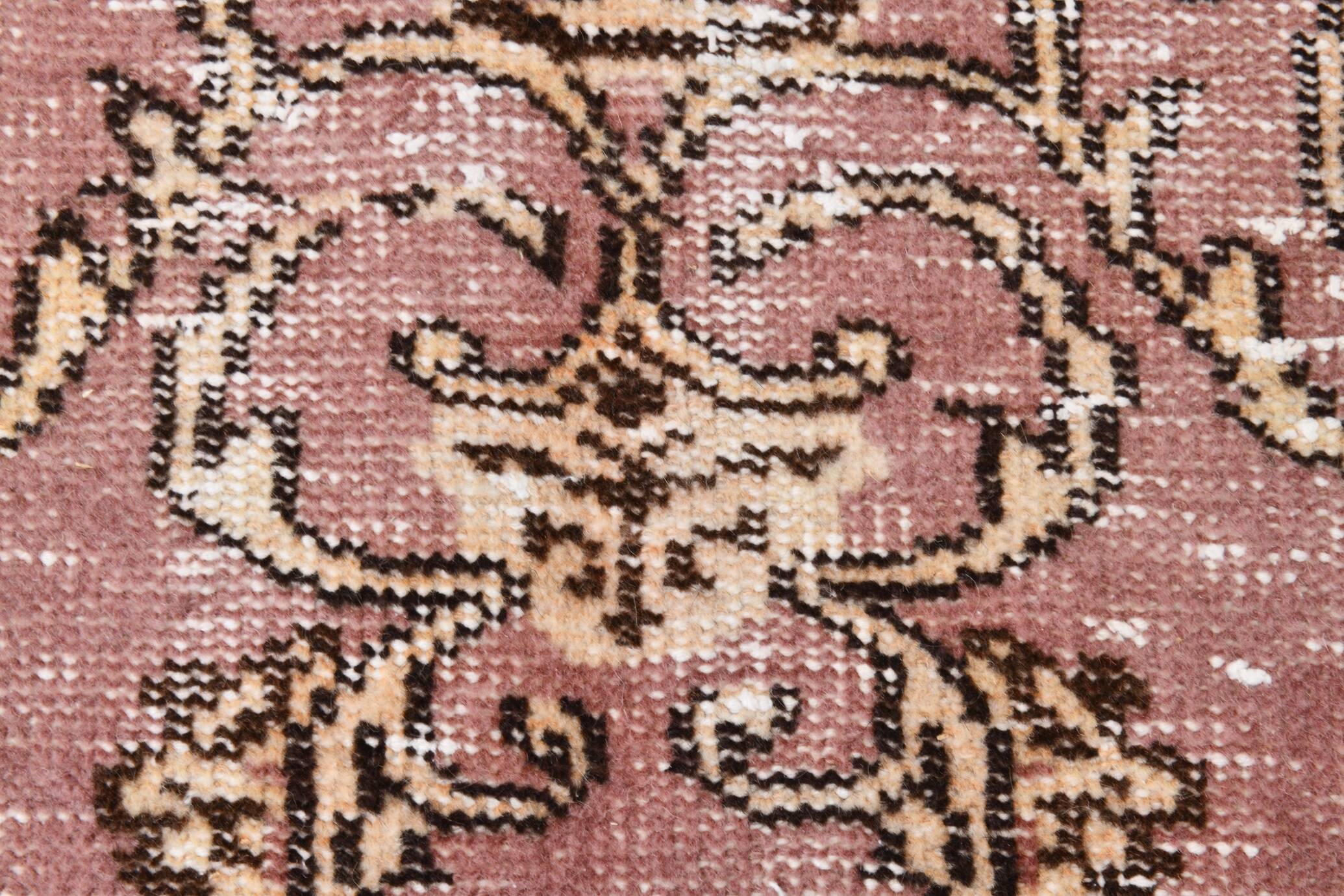 Rare Tapis Vintage Anatolie | Rose Antique & Crème Floral Rug, 185x314 Cm