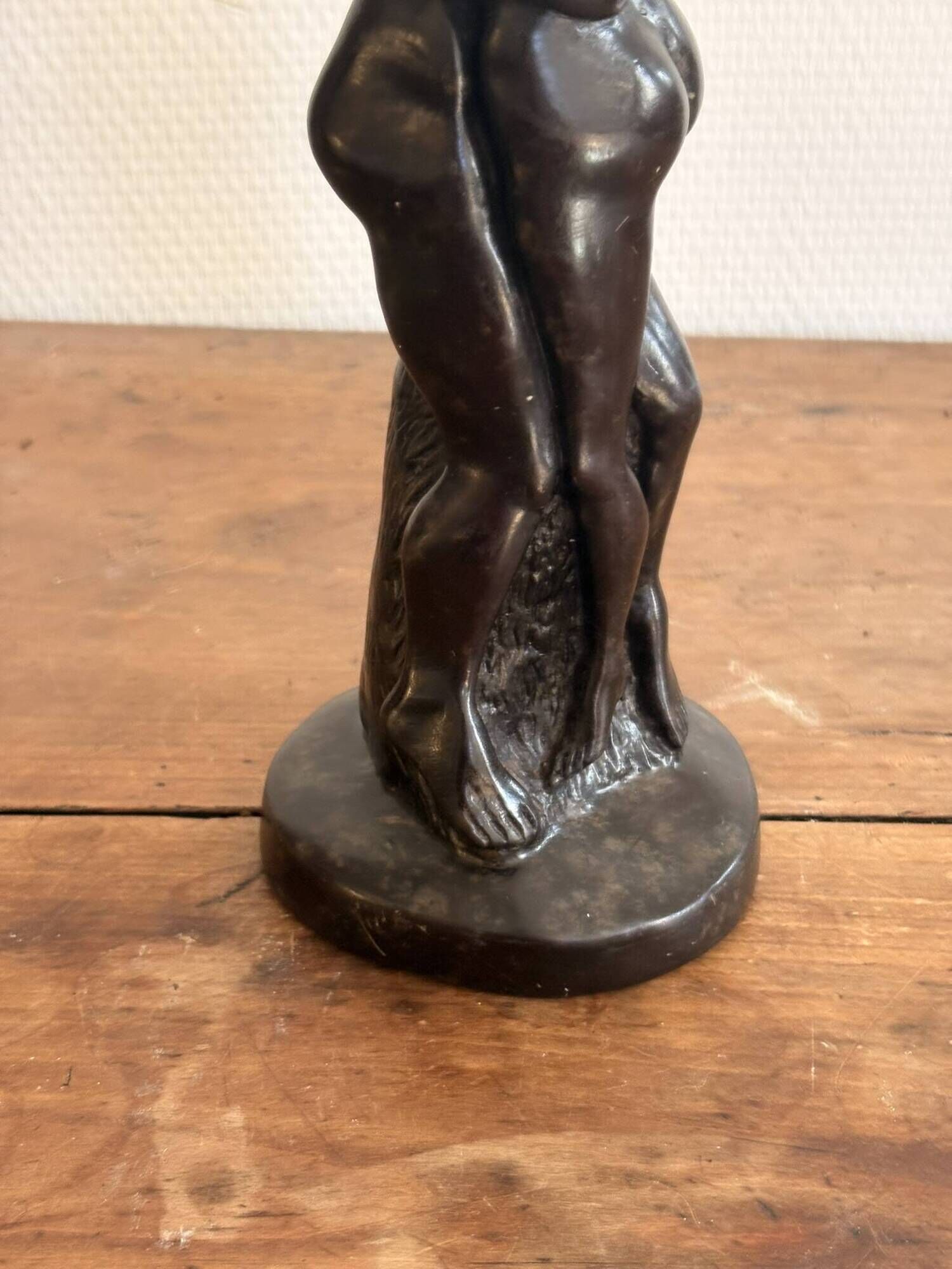 Resin Sculpture Figurine Couple Kissing Art Deco Female Nude Erotic