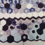 Vintage rugs, patchwork of crocheted patterns, handmade