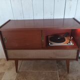 Vintage radio and record cabinet