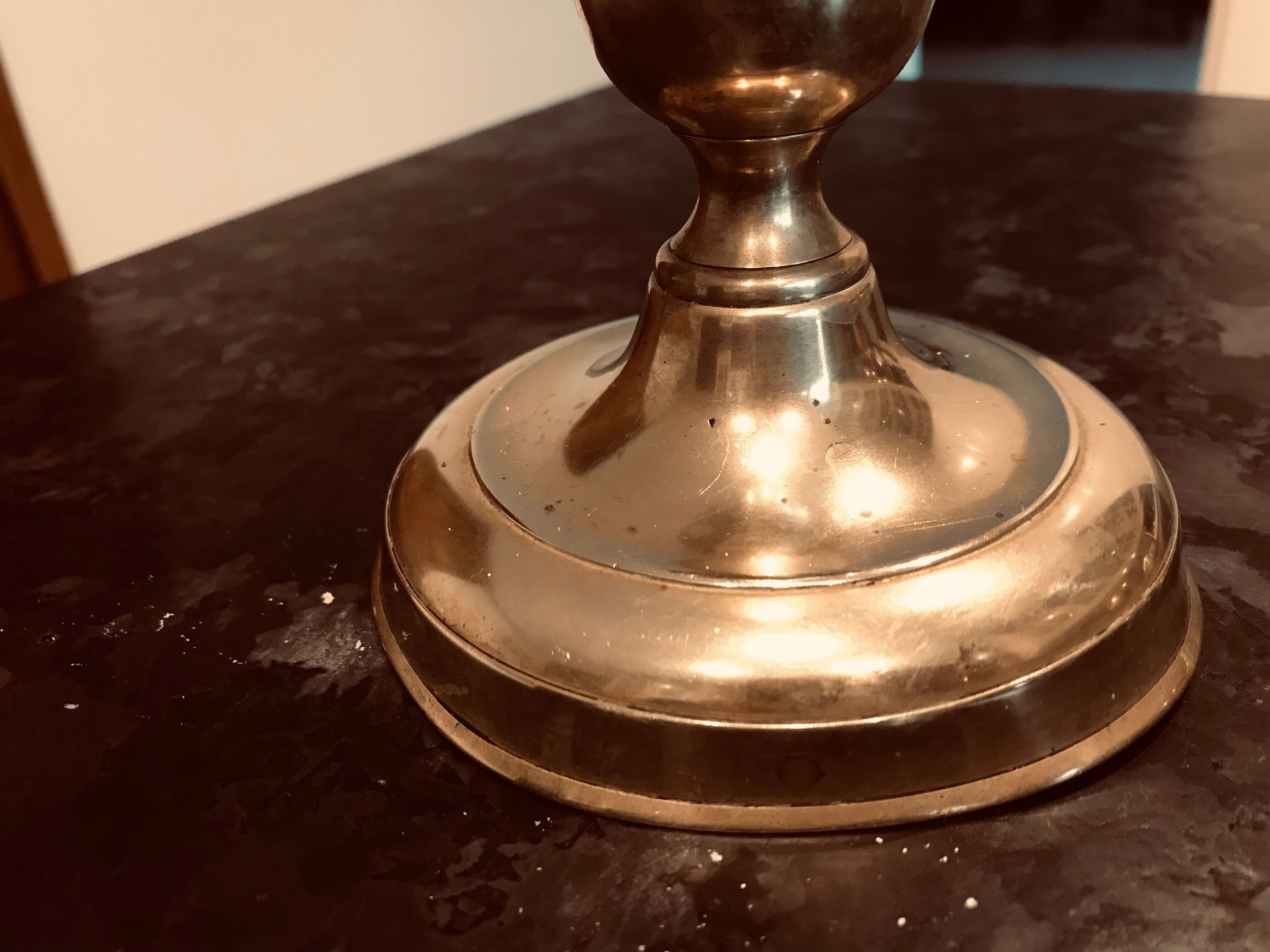 PUSH OLD BRASS CANDLESTICK