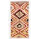Vintage Hand-Knotted Turkish Tulu Rug with Geometric Design in Red, Cream, Yellow and Gray, 100% Wool