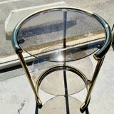 Guéridon verre et laiton