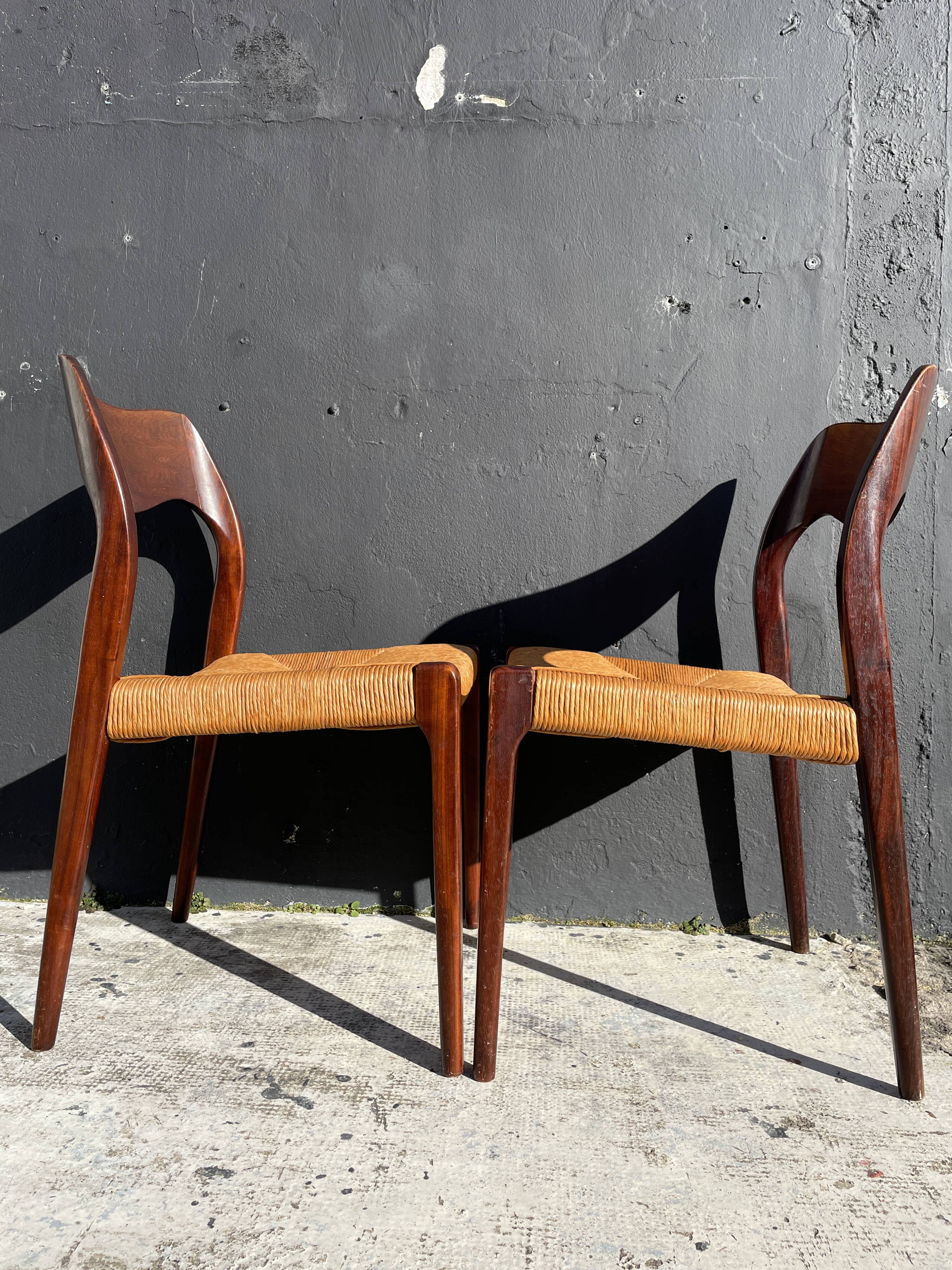 Pair of chairs n°71 by Niel Otto Møller